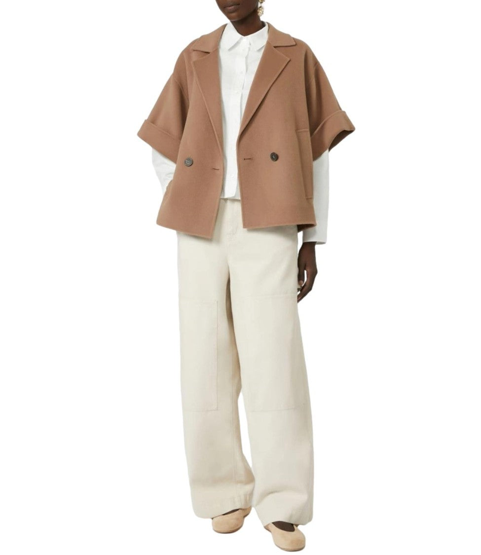 Max Mara Short Double-Breasted Coat With Boxy Silhouette