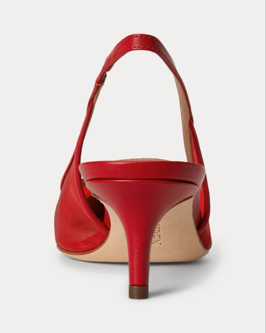 Lauren Ralph Lauren Translucent Mesh Slingback Heels With Pointed Toe
