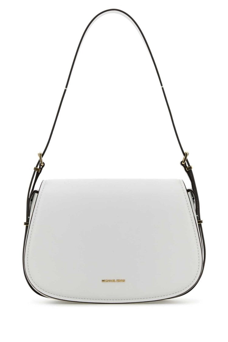 Michael Michael Kors White Leather Moore Shoulder Bag