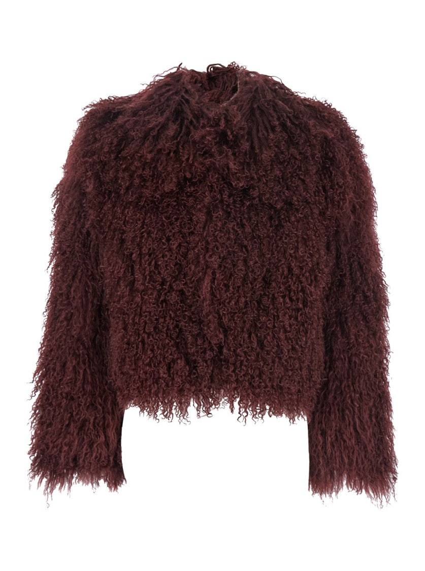 Plain Tibet Fur Short Jacket