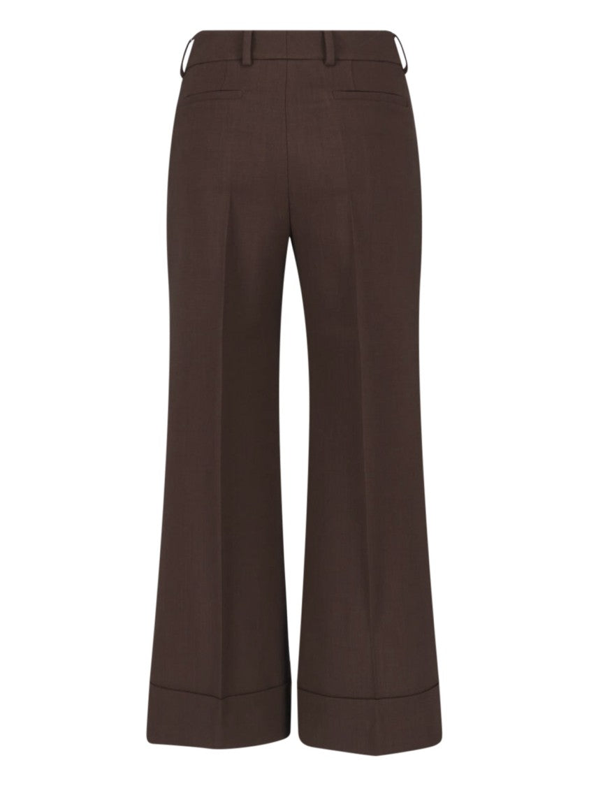 Incotex Brown Wide-Leg Tailored Wool Pants