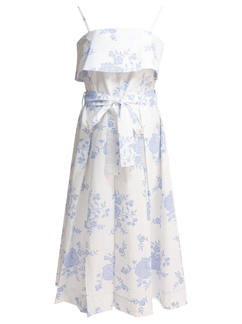 Tallulah Pleated Light Blue Floral Midi Dress