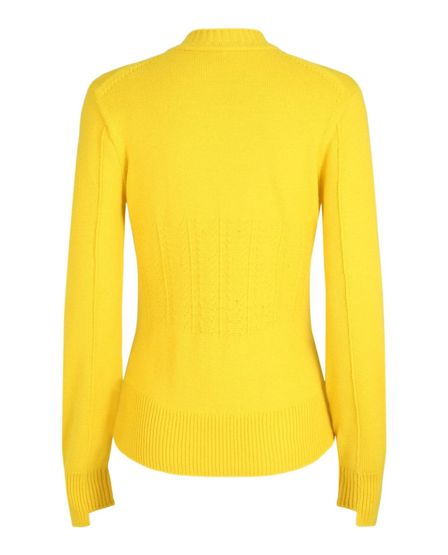 Alexander Mcqueen Mock-Neck Cashmere Sweater With Corset Waist Design