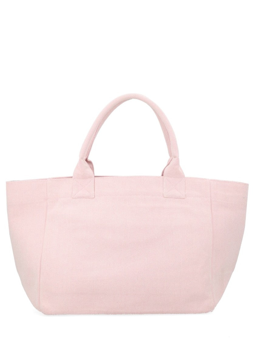 Ganni Raspberry Graphic Light Pink Background Tote Bag