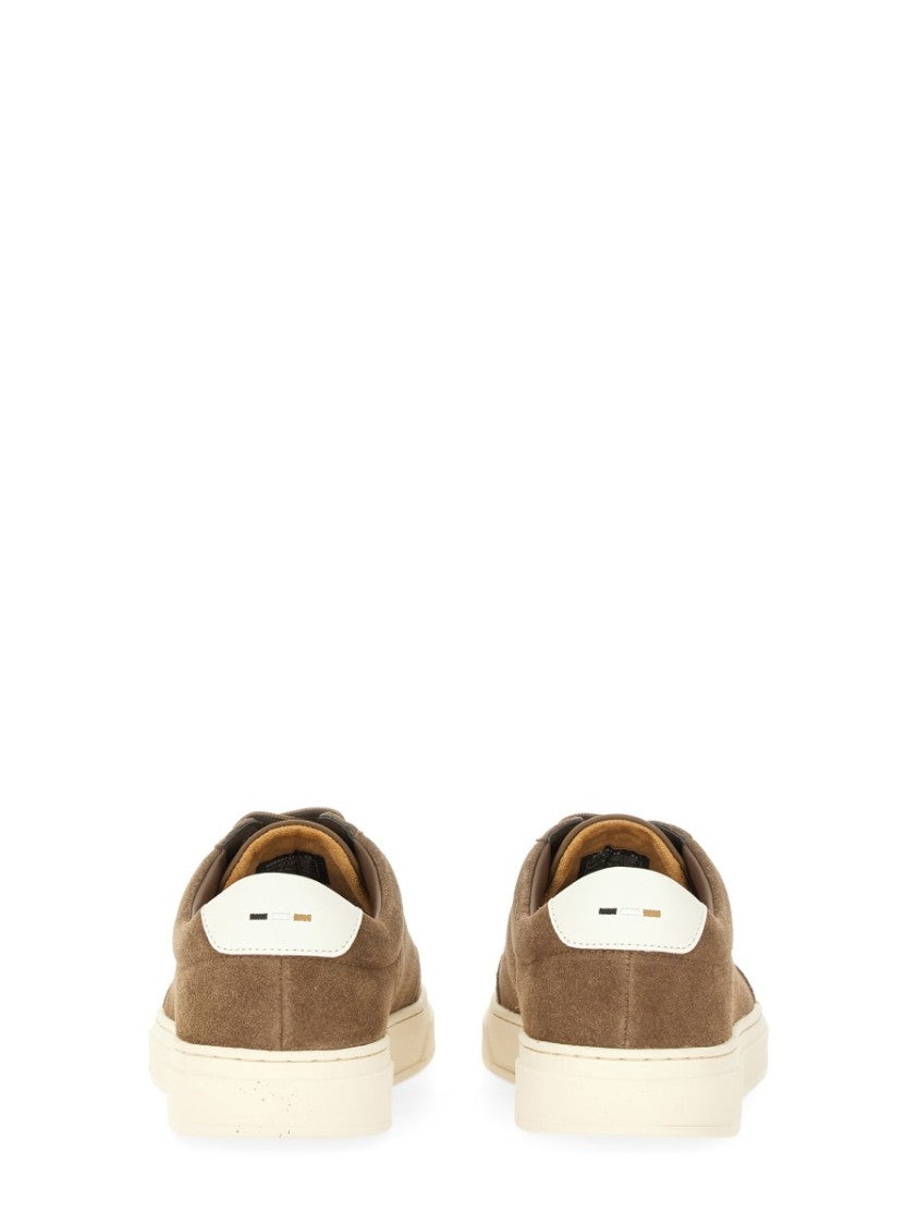 Boss Soft Suede Sneakers With Contrasting Rubber Sole