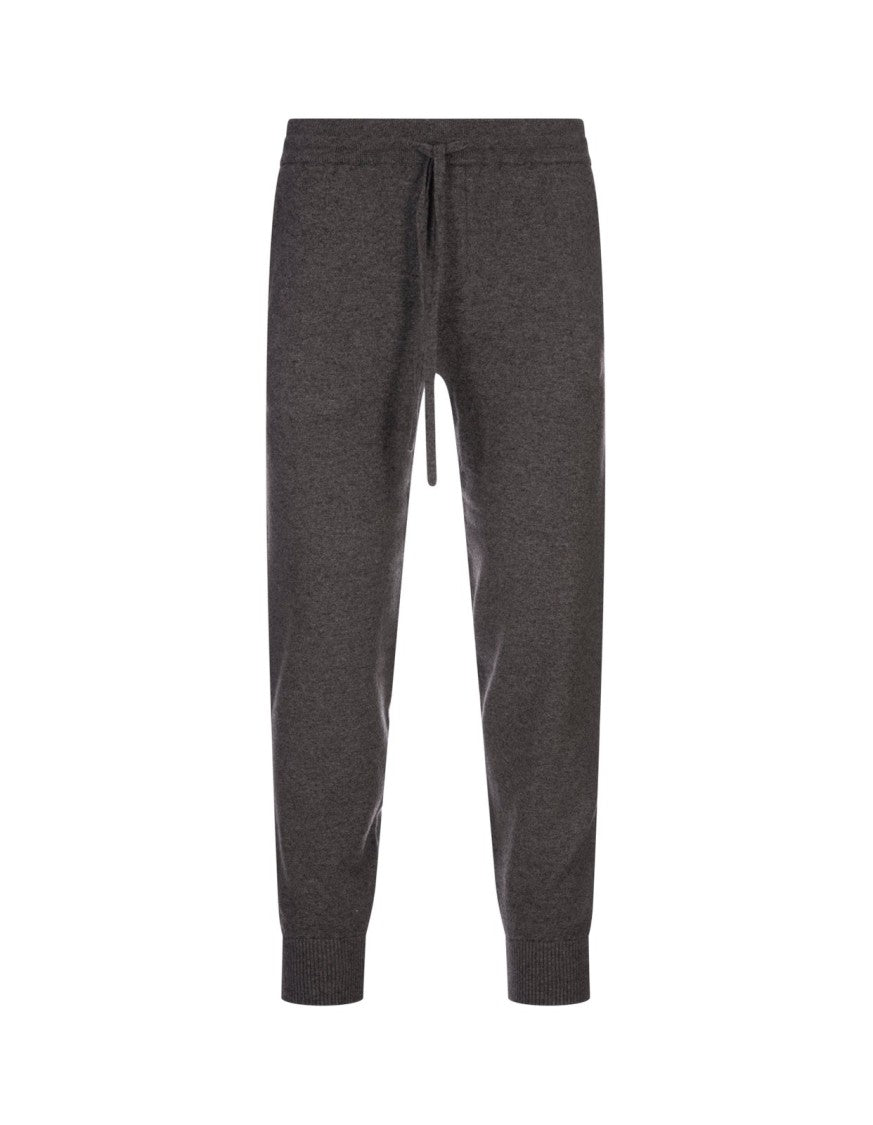 Vince Gray Wool-Cashmere Jogger Pants With Ribbed Cuffs