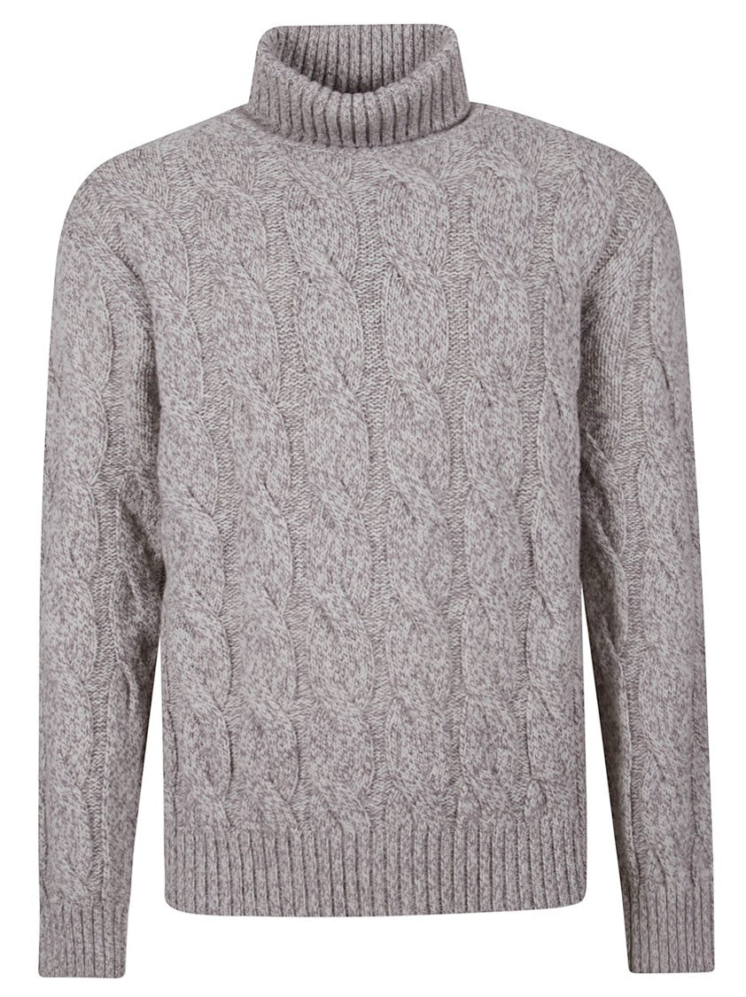Eleventy Cable Knit Sweater With Turtleneck Collar