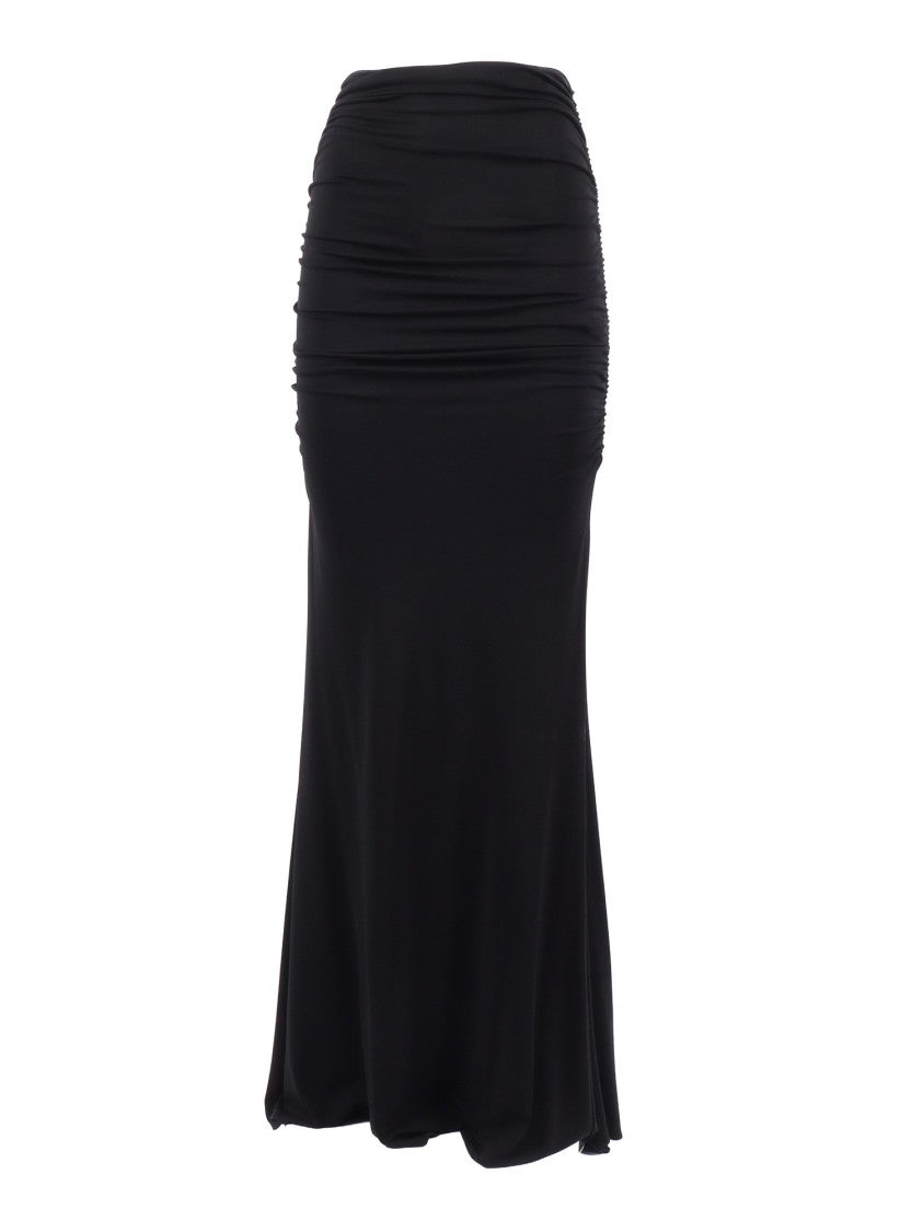 Elisabetta Franchi Ruched Flared Hem Midi Skirt