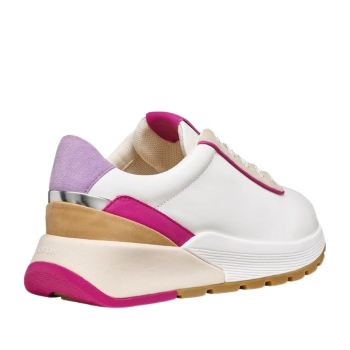 Geox Metropoli White Chunky Accent Sneakers