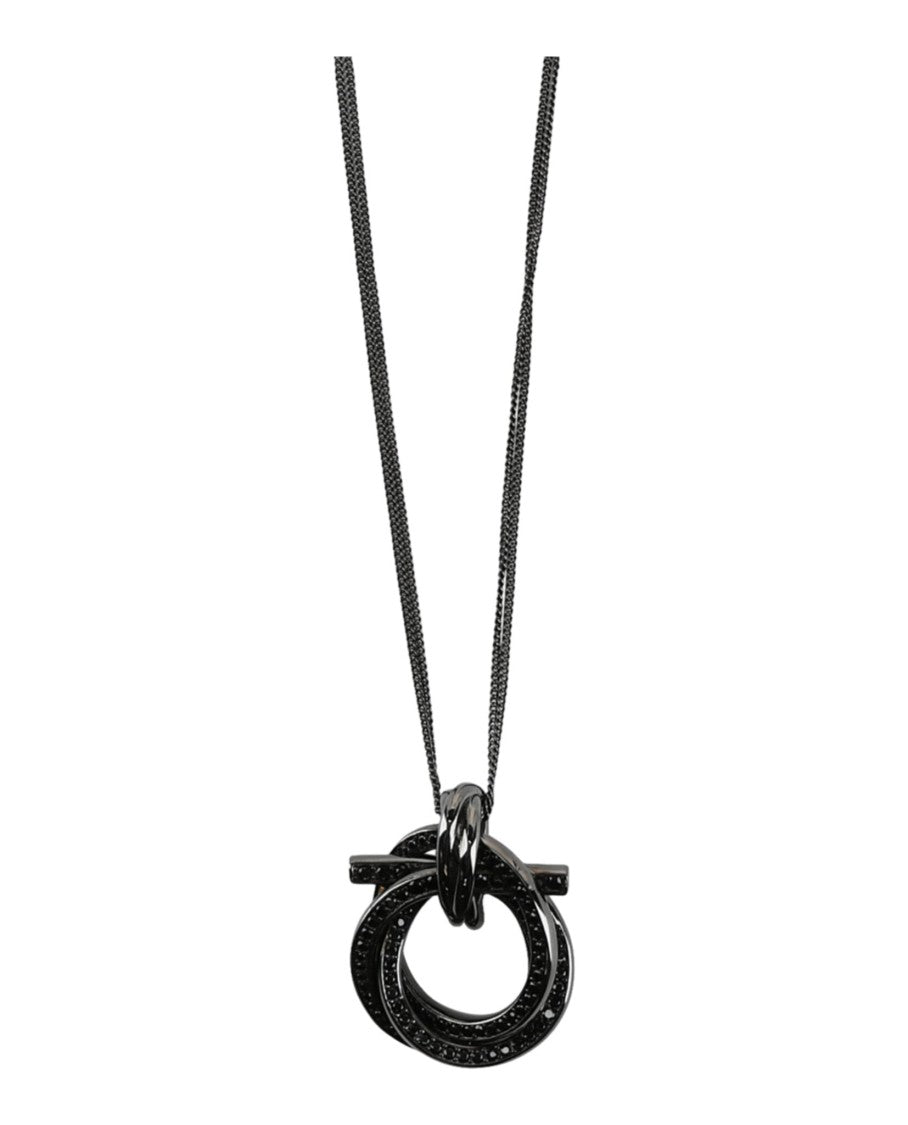 Ferragamo Gancini Crystal-Embellished Pendant Necklace