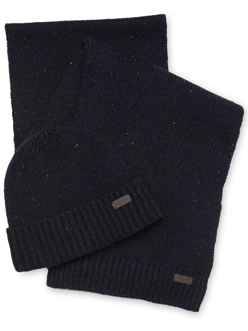 Barbour Carlton Fleck Knitted Beanie Scarf Set