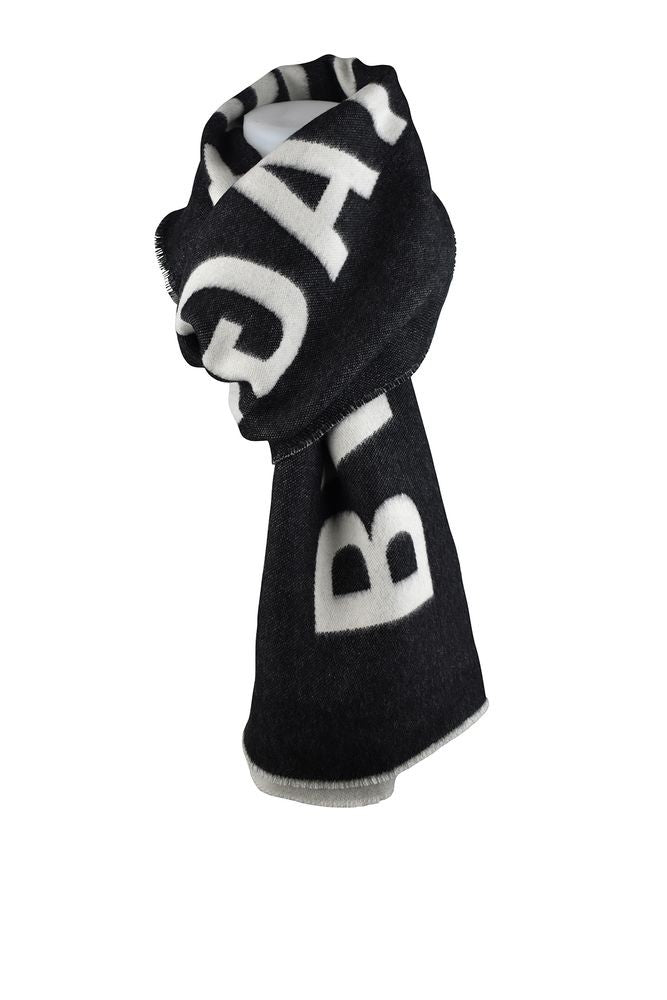 Balenciaga Reversible Two-Tone Macro Scarf With Contrasting Logo