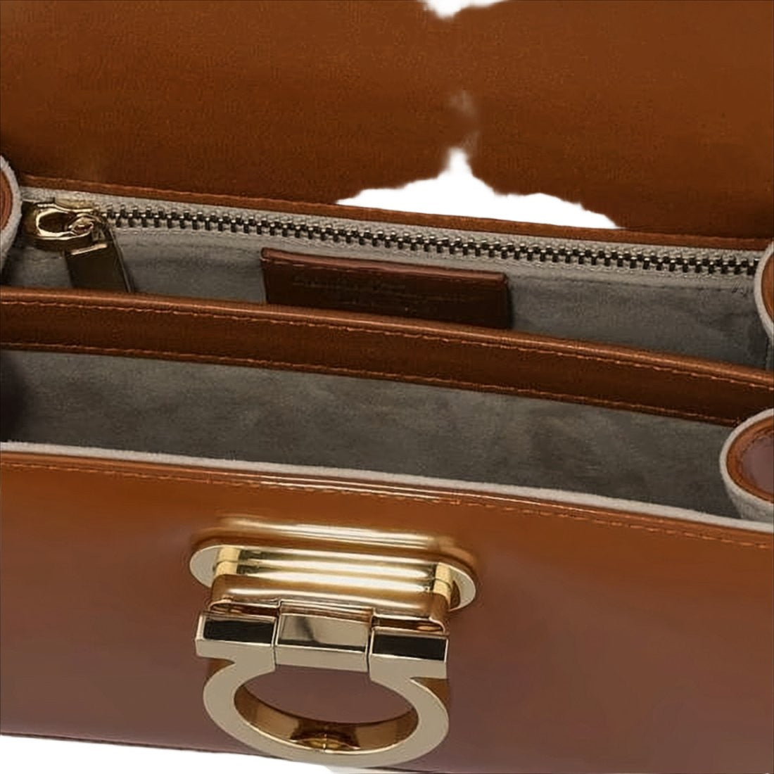 Ferragamo Structured Smooth Calfskin Leather Tote Bag