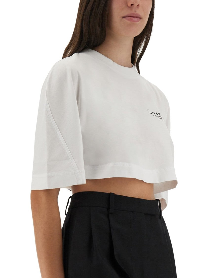 Givenchy Cropped T-Shirt With Logo Print