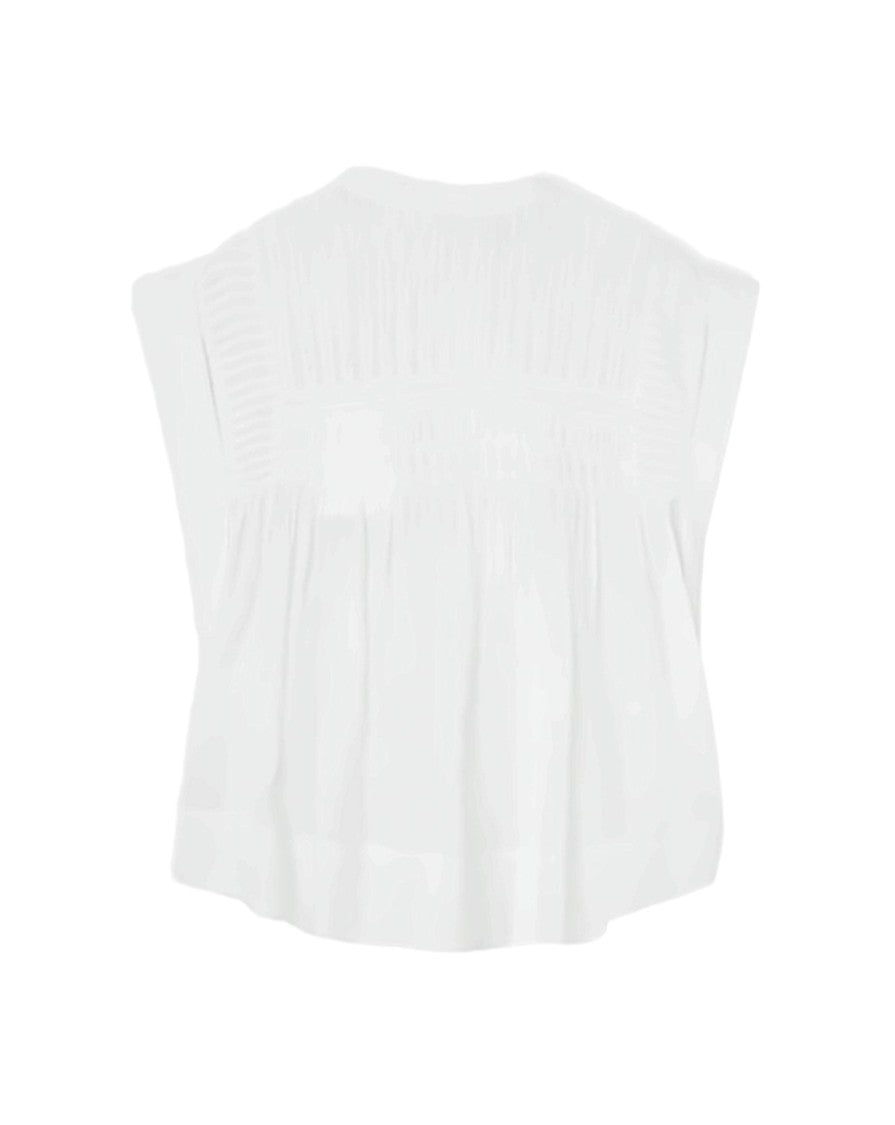 Isabel Marant Loose-Fitting Short-Sleeved Blouse With Pintuck Details