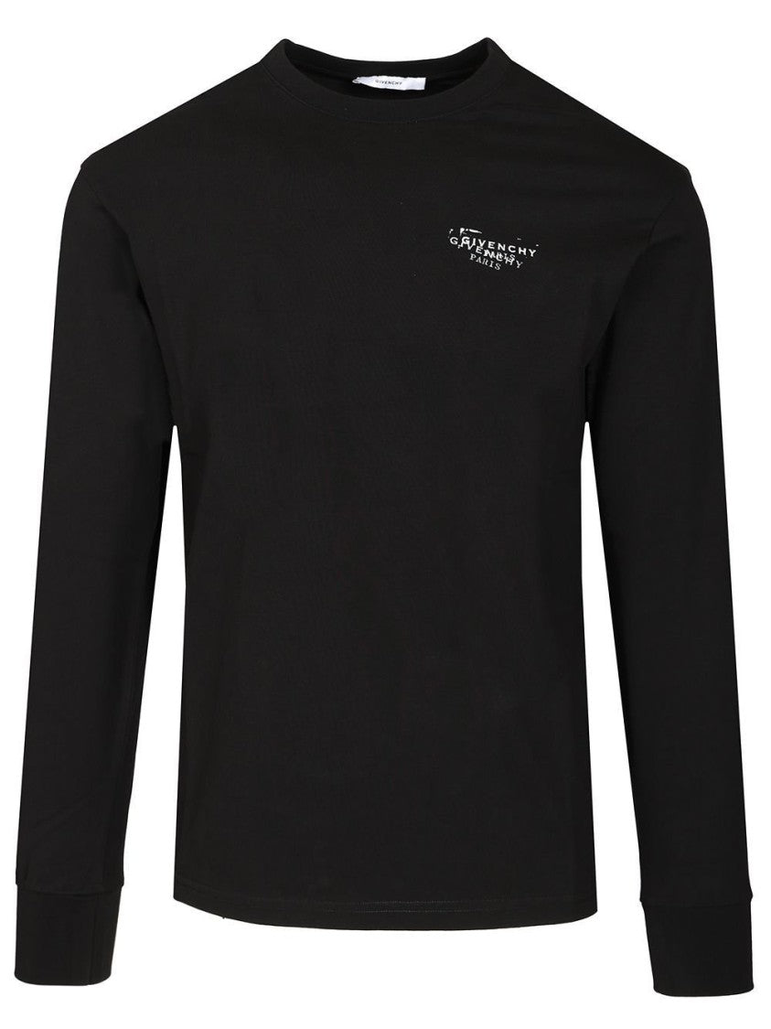 Givenchy Long-Sleeve Cotton Shirt With Classic Crew Neck And Subtle Logo