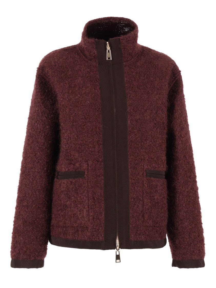 Lorena Antoniazzi Glossy Finish Jacket With High Collar