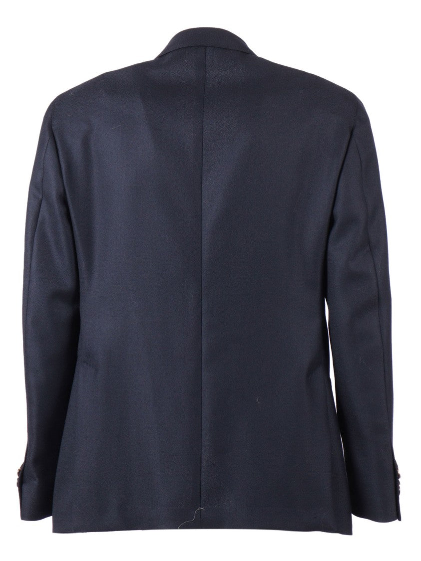 Luigi Bianchi Tailored Grey Virgin Wool Jacket With Notched Lapel