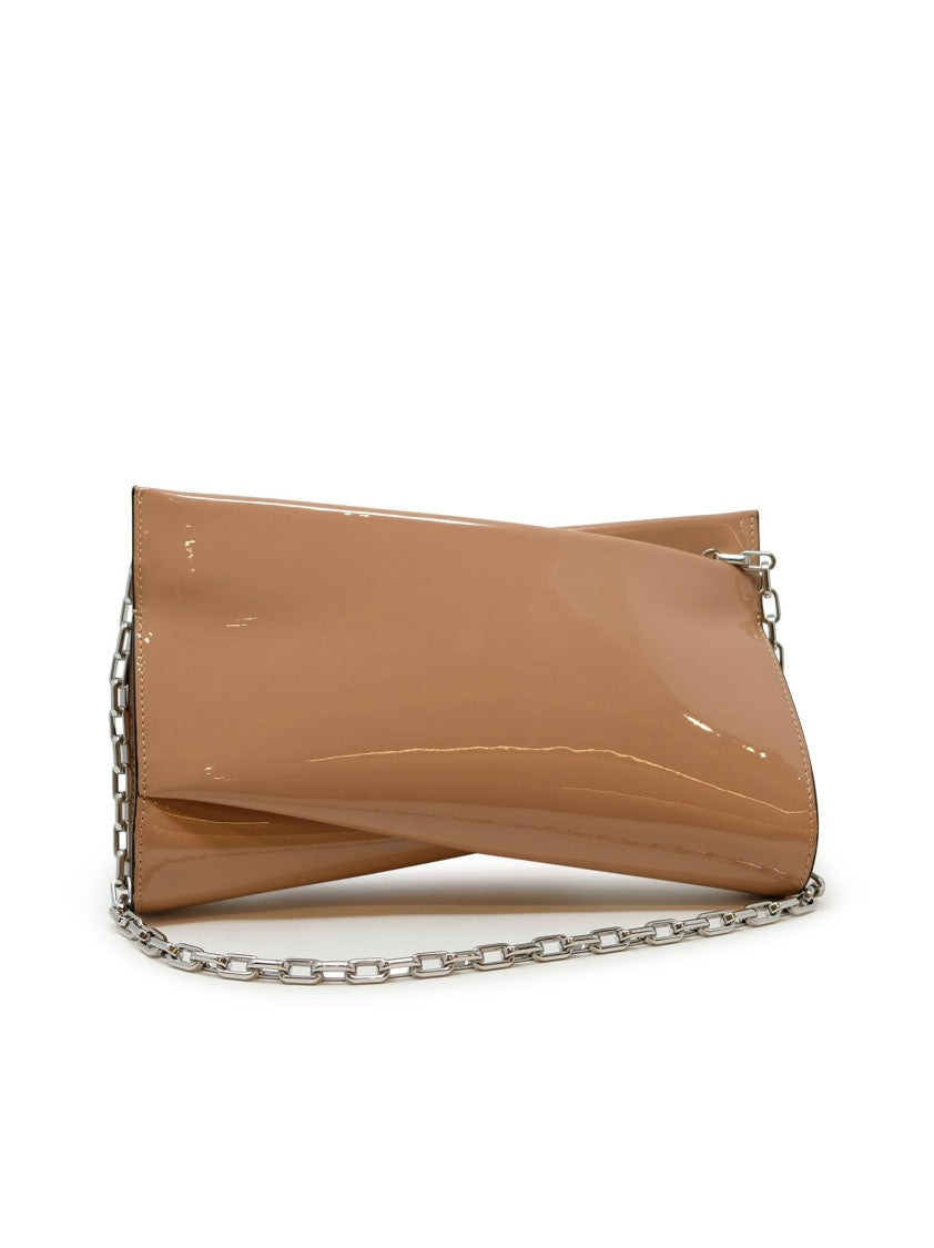 Christian Louboutin 3245151 Pk1a Nude Patent Loubitwist Clutch Bag