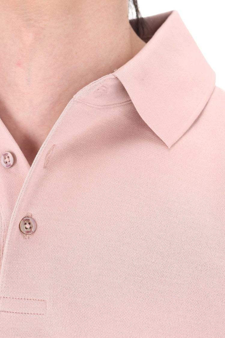 Herno Pink Knit-Effect Cotton Jersey Polo Shirt