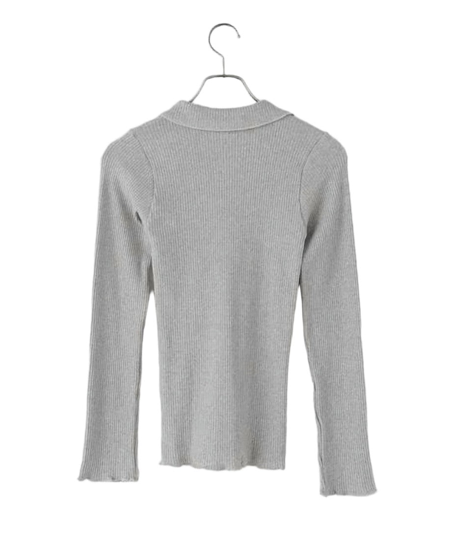 Baserange Ribbed Knit Sweater With Soft Collar