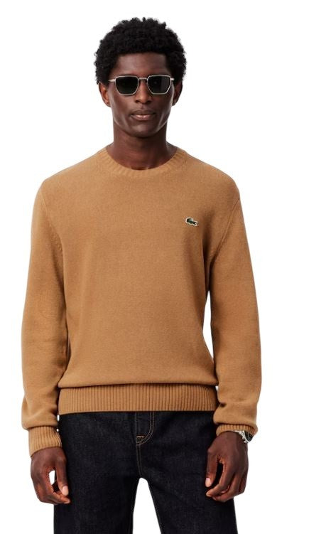 Lacoste Roll-Neck Sweater In Carded Wool