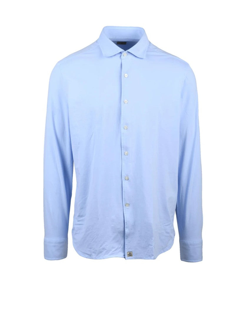 Sonrisa Light Blue Stretch Casual Shirt With Button-Down Front