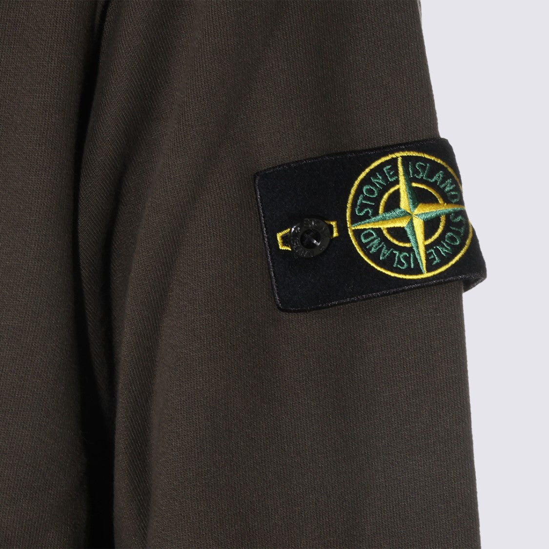 Stone Island Minimalist Brown Sweater With Embroidered Compass Logo