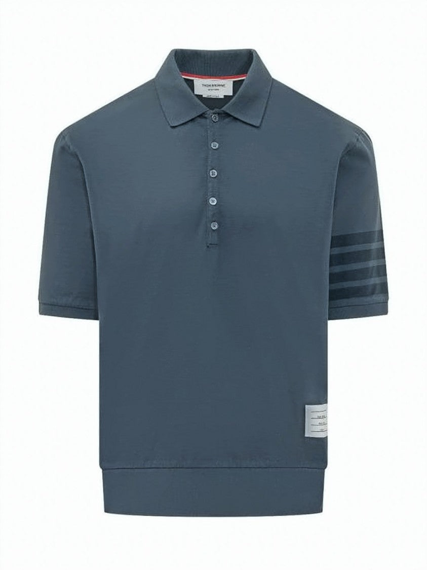 Thom Browne Overdyed Jersey Polo Shirt With Classic Collar
