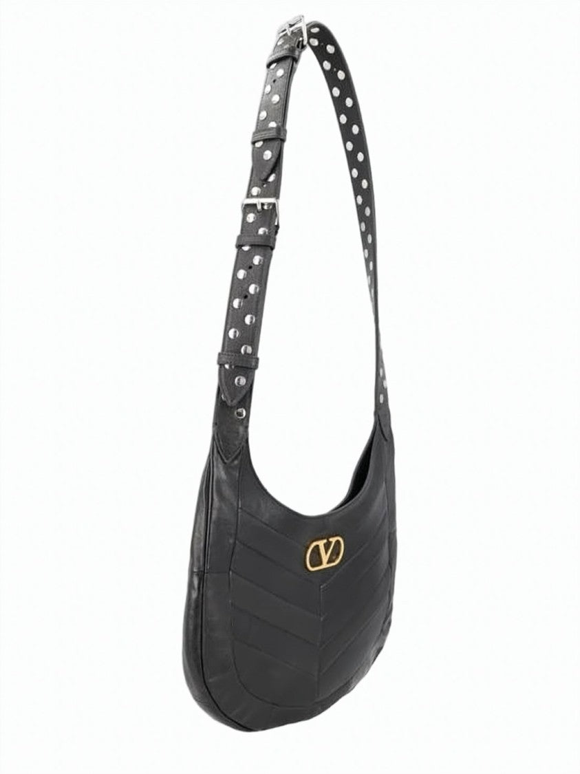 Valentino Garavani Chevron-Patterned Nappa Leather Shoulder Bag