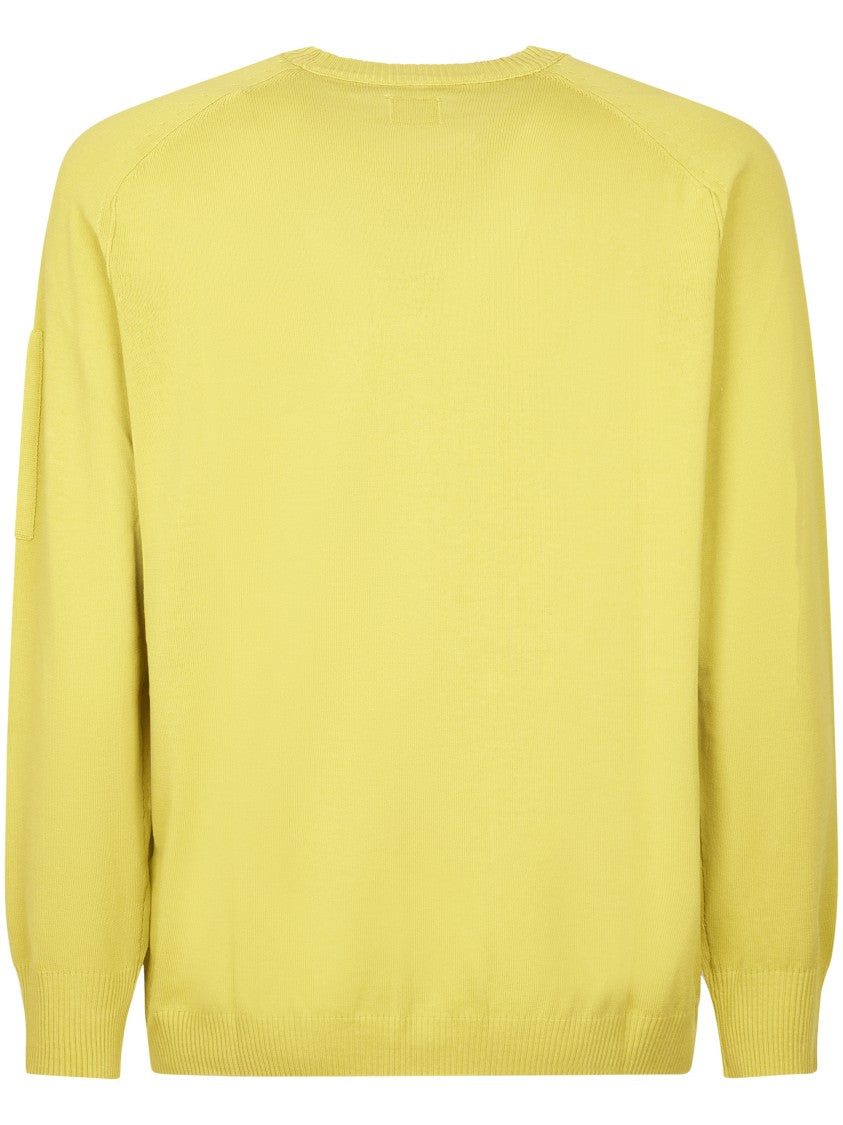 C.P. Company Cotton Crepe Crewneck Sweater With Distinctive Lens Detail
