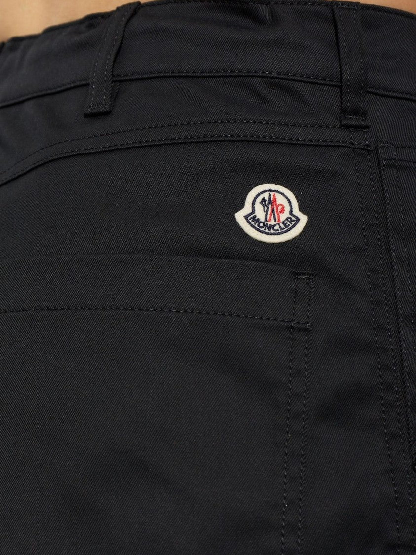 Moncler Straight-Leg Moncler Logo Patch Cotton-Blend Pants
