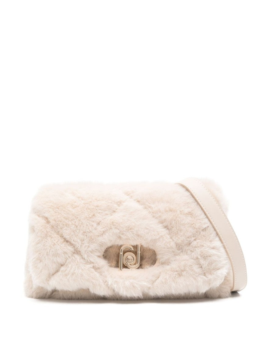 Liu Jo Quilted Plush Handbag With Gold-Tone Clasp