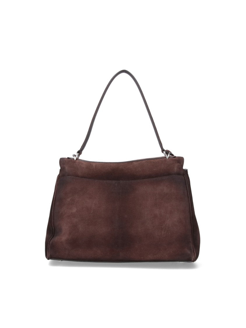 Balenciaga Medium Brown Calf Suede Handbag With Removable Strap