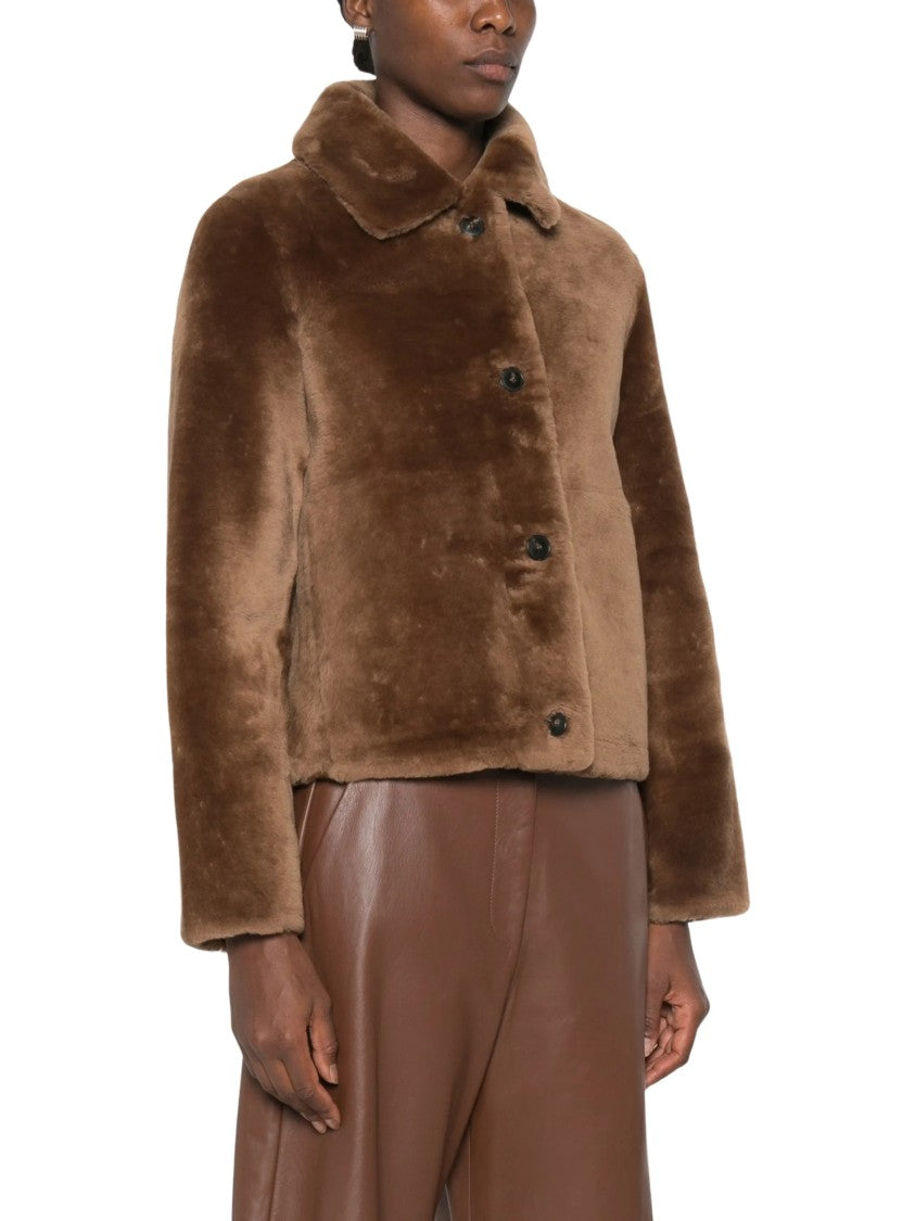 Yves Salomon Short Shearling Classic Collar Jacket
