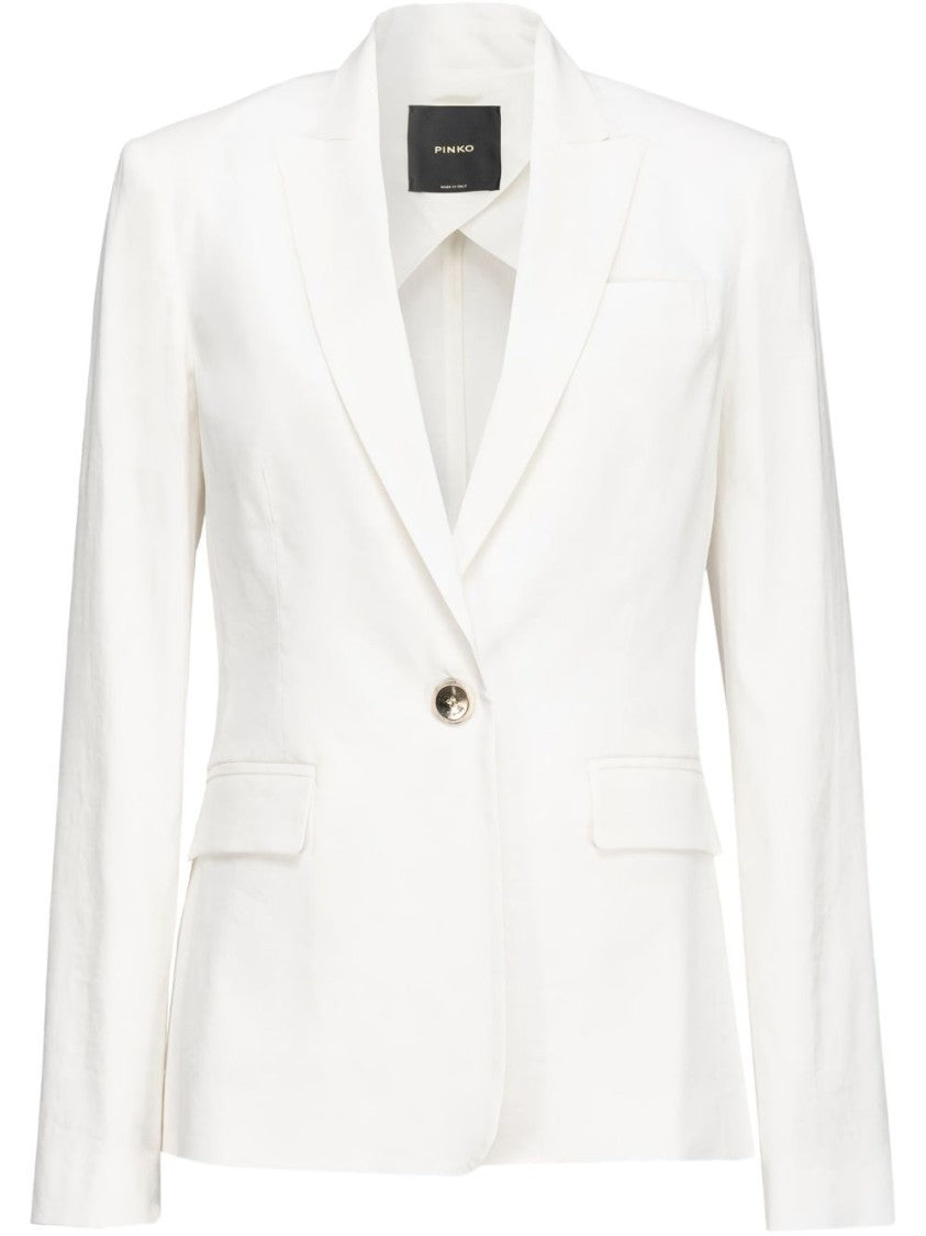 Pinko Tailored White Jacket With Peak Lapels
