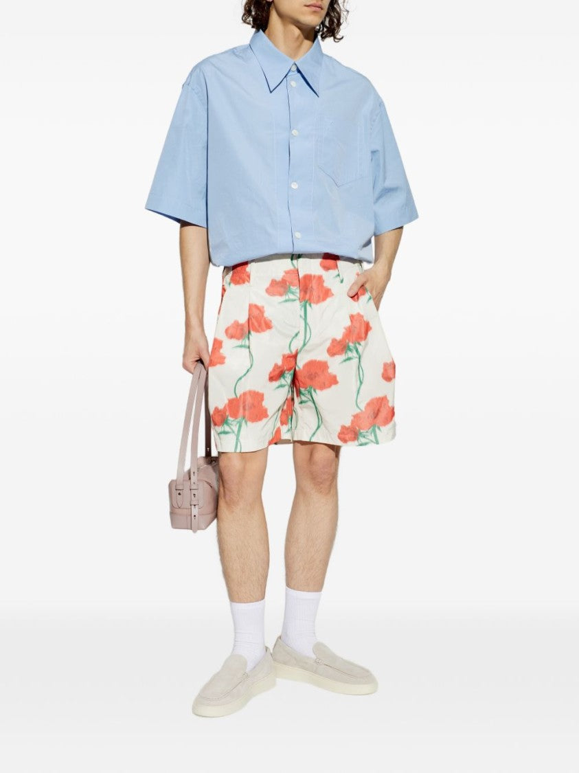 Kenzo Beige Silk And Nylon Shorts