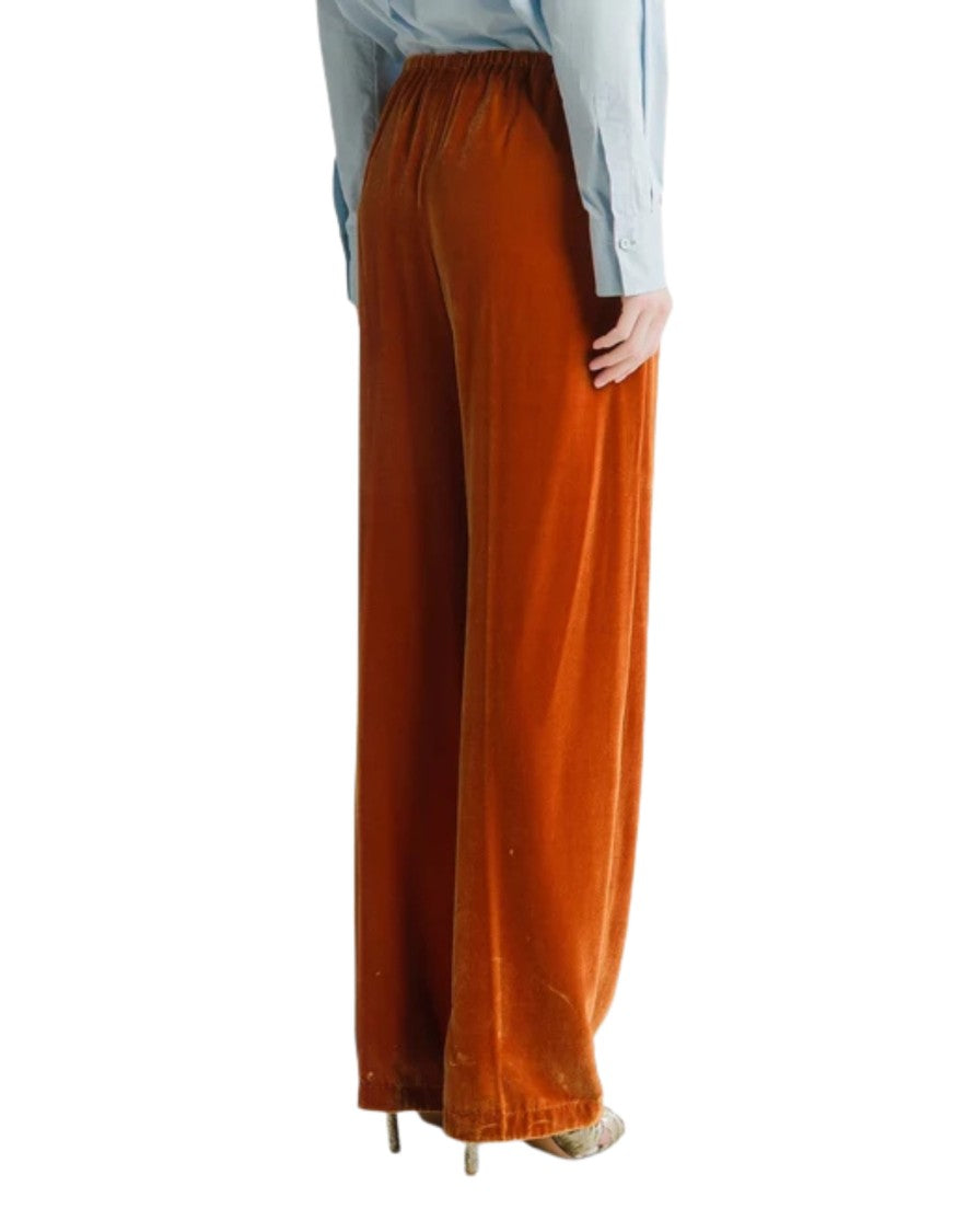 Forte Forte Mandarin Viscose-Silk Velvet High-Rise Pants