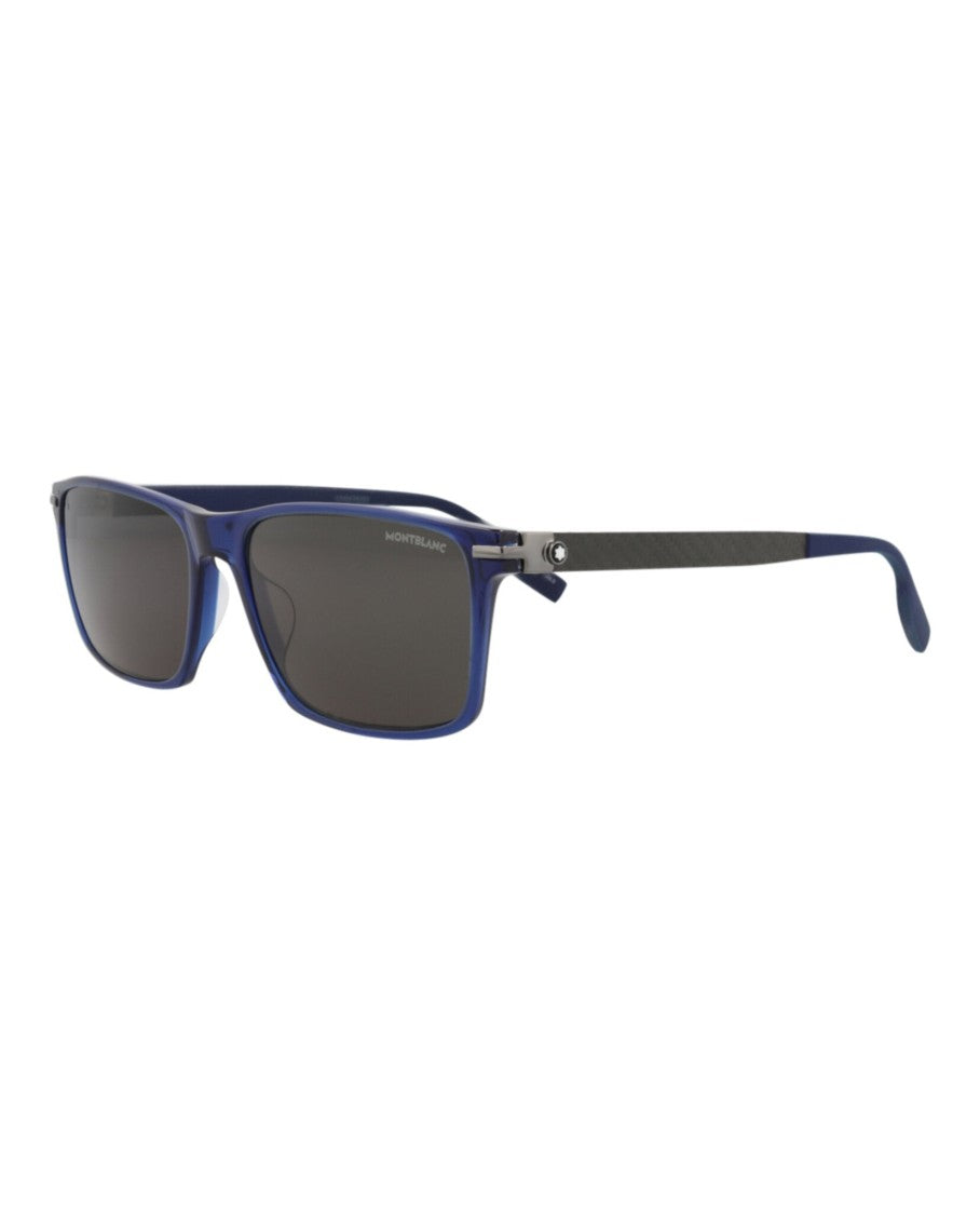 Montblanc Square-Frame Acetate Sunglasses With Rubber Temples And Designer Case