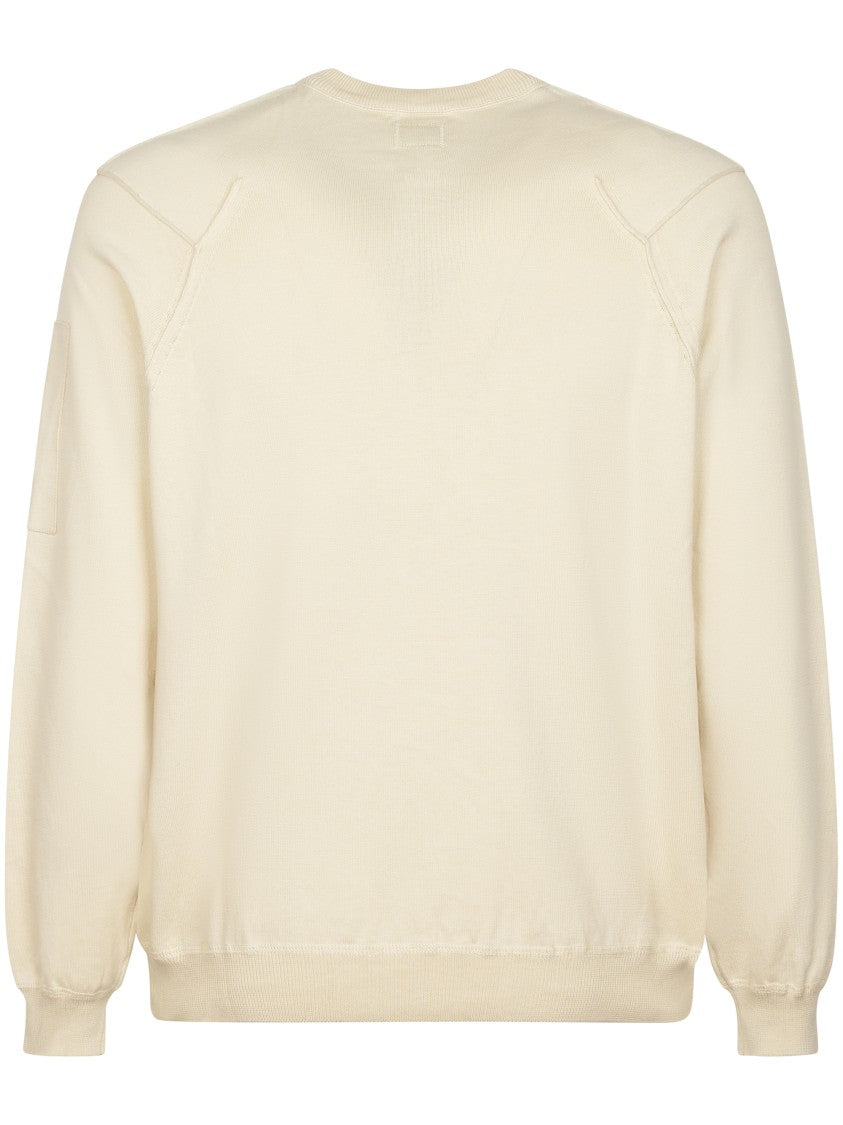 C.P. Company Cotton Sea Island Crewneck Sweater With Lens Detail