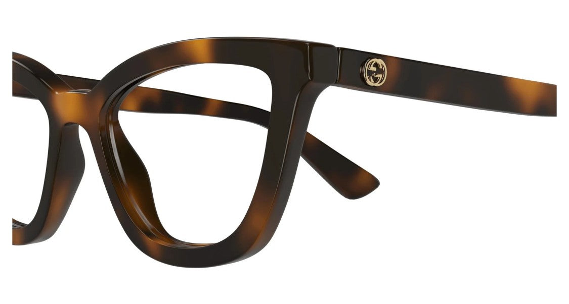Gucci Havana Tortoiseshell Pattern Bold Oversized Eyeglasses