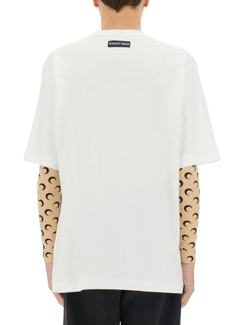 Marine Serre Neutral Boxy Fit Circular Emblem T-Shirt