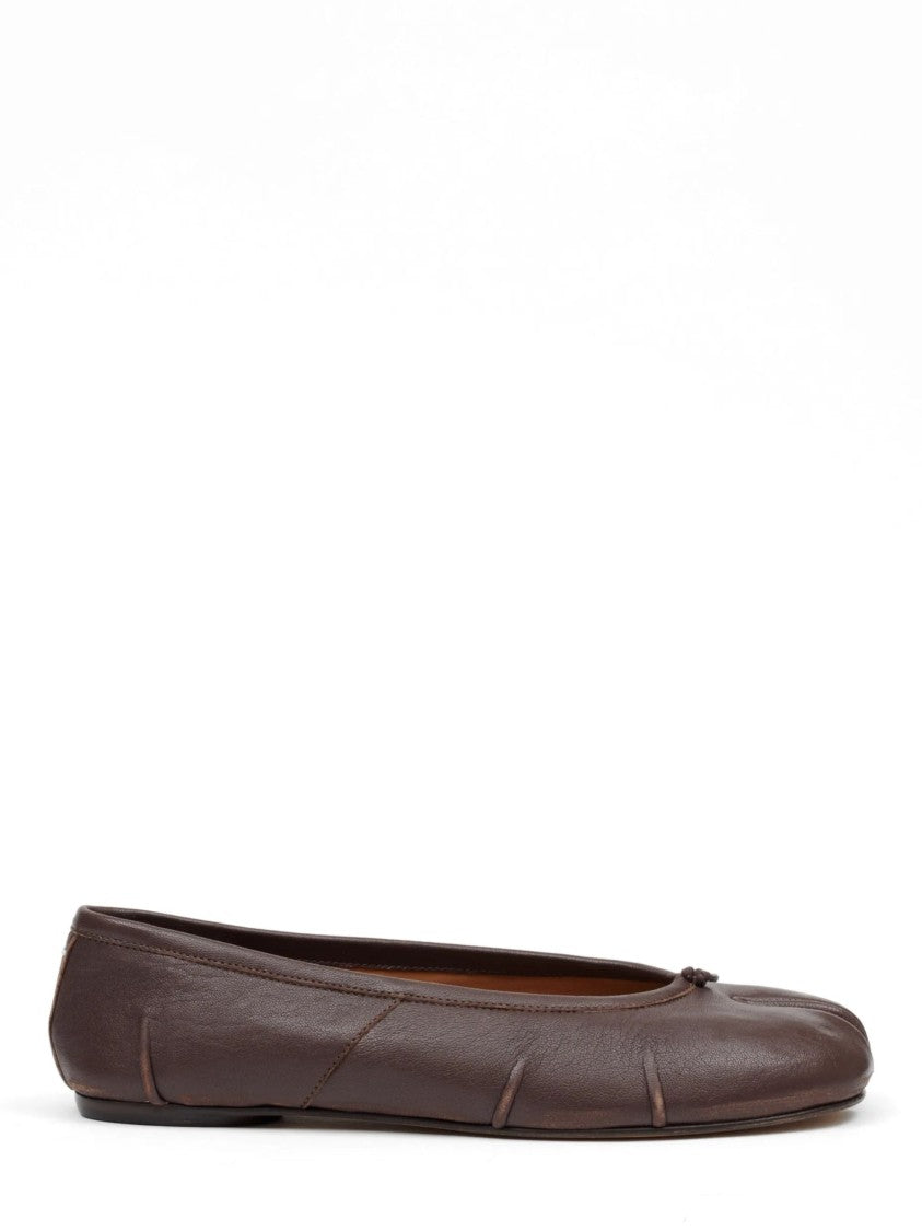 Maison Margiela Dark Brown Split-Toe Leather Flats