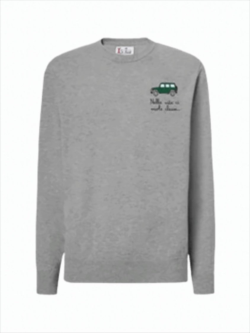 Mc2 Saint Barth Light Grey Cashmere-Wool Blend Crewneck Sweater