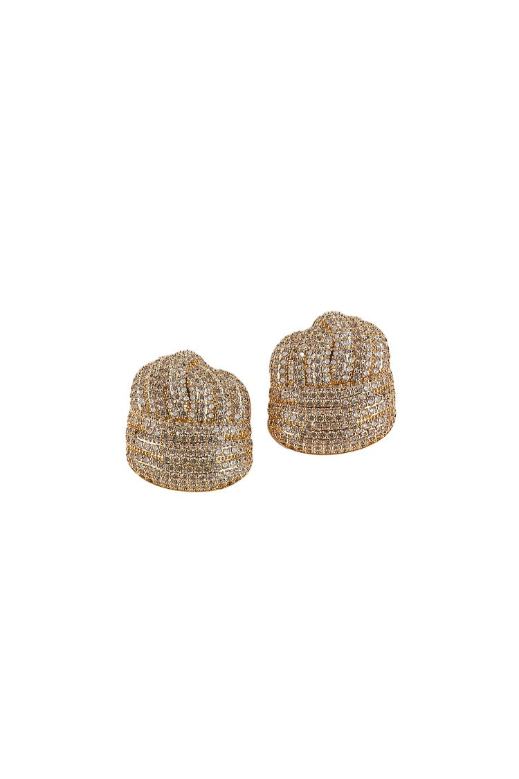 Self-Portrait Gold Crystal Knot Earrings