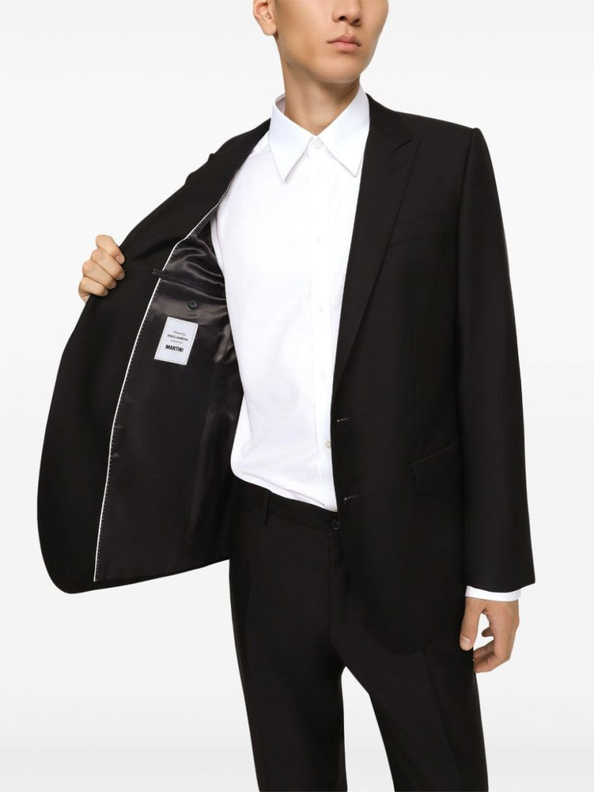 Dolce & Gabbana Tailored Black Suit With Notch Lapels And Straight-Cut Trousers