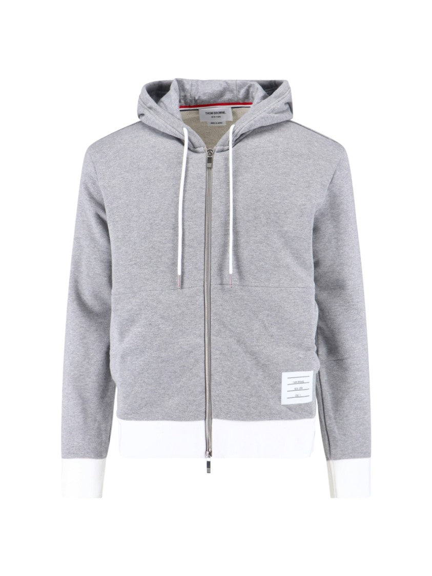Thom Browne "4-Bar" Zip Hoodie – Grey