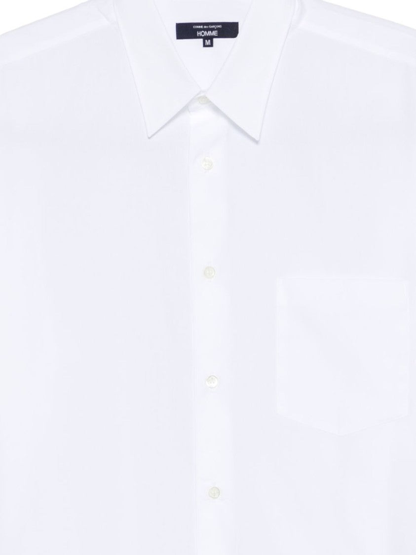 Comme Des Garçons Short-Sleeve White Casual Logo Shirt