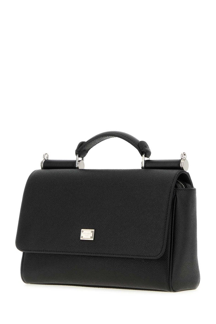 Dolce & Gabbana Black Leather Sicily Handbag