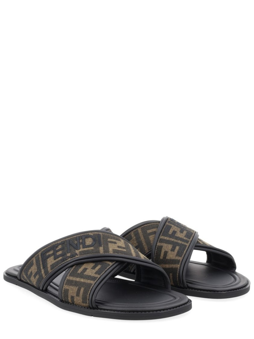 Fendi Monogram Cushioned Slide Sandals